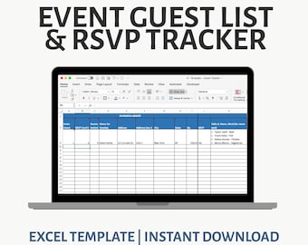 Event Guest List Excel Template | RSVP & Seating Chart (Digital Download)