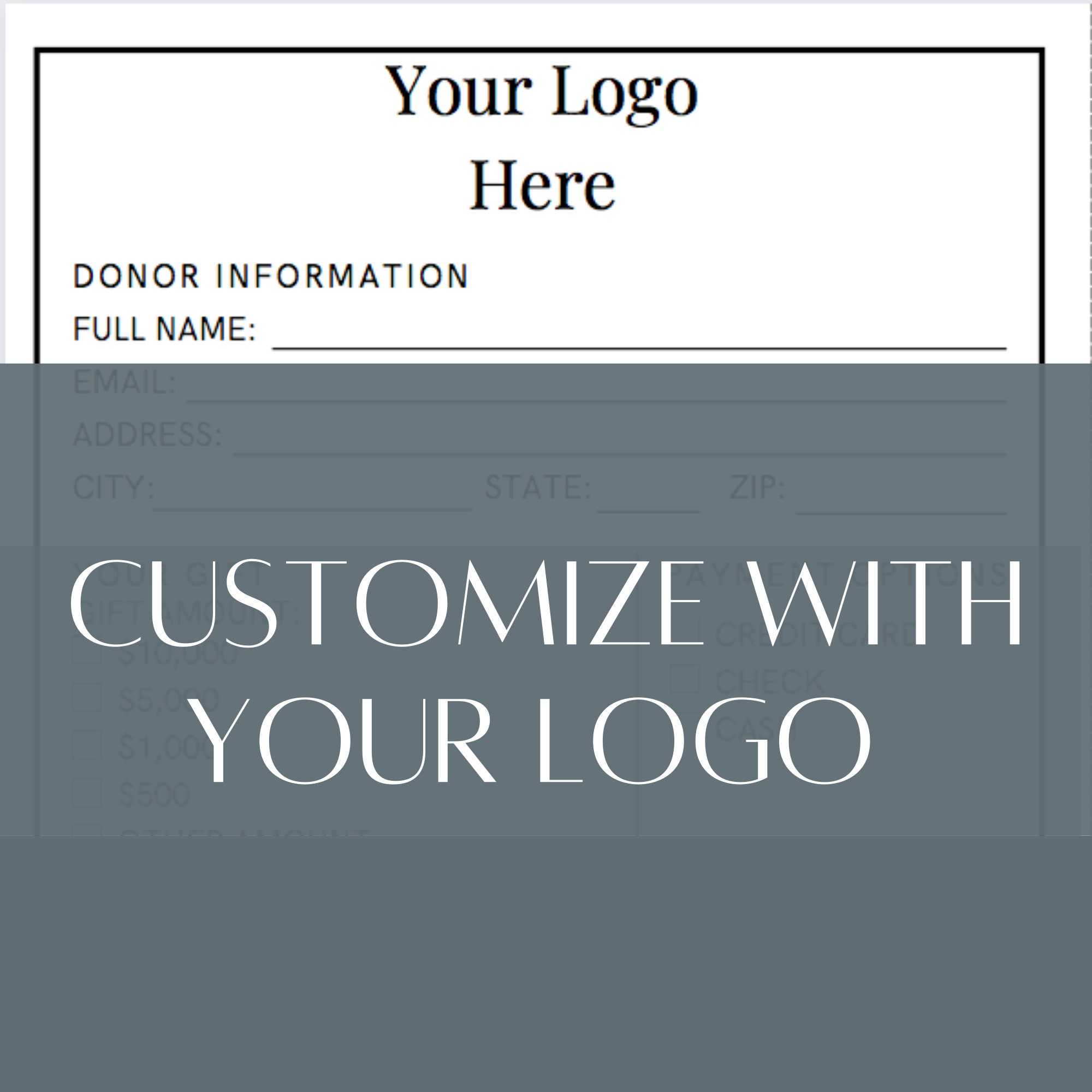 Custom Printable Donation Card for Nonprofit Fundraiser - Canva ...
