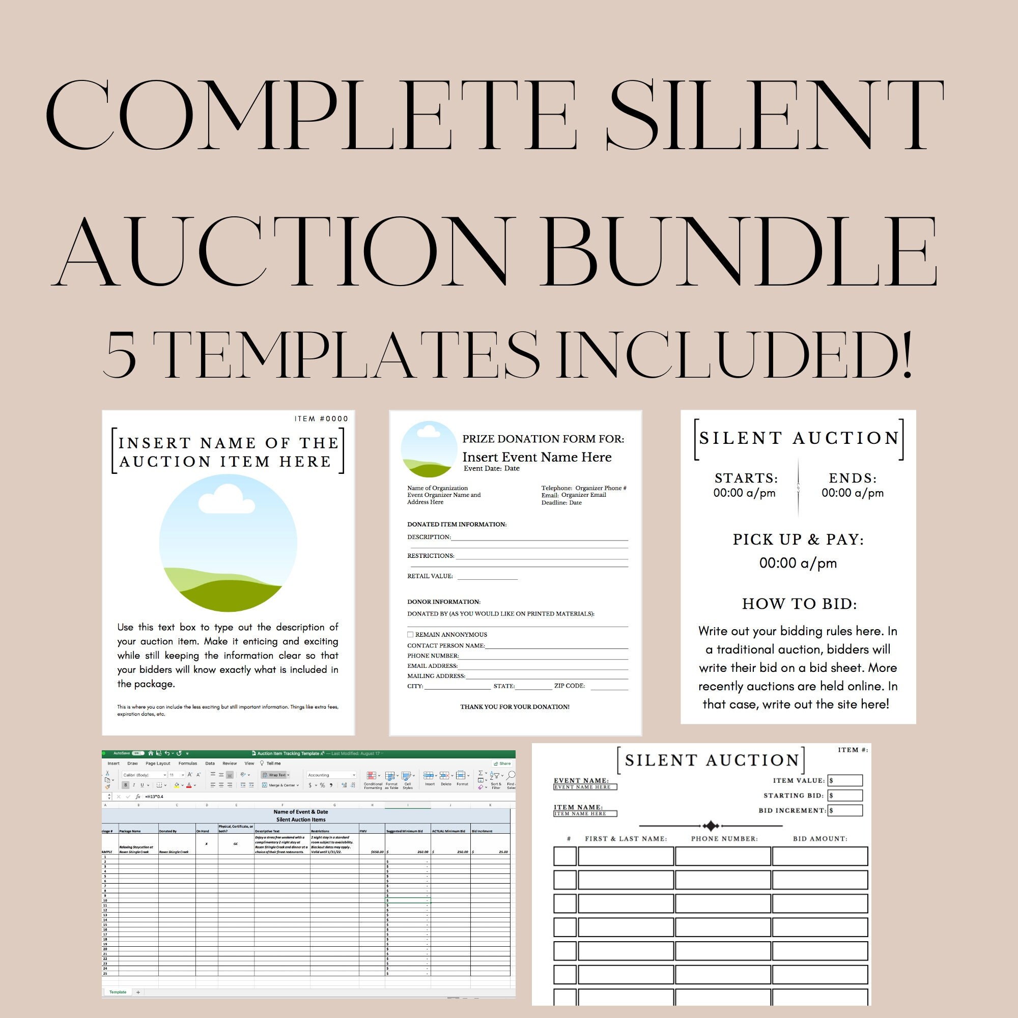 Complete Silent Auction CANVA Template Bundle Includes Silent Auction Complete Silent Auction CANVA Template Bundle Includes Silent Auction