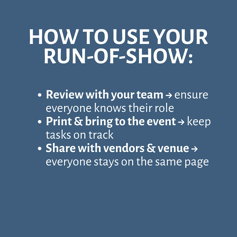 Run of Show Excel Template – Event Timeline, Show Flow, Fundraisers & Weddings image 11