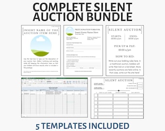 Complete Silent Auction Canva Template Bundle | Bid Sheets, Item Forms & Event Signage