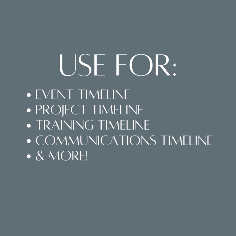 Microsoft Excel Timeline Template - Clean Timeline for Events, Travel ...