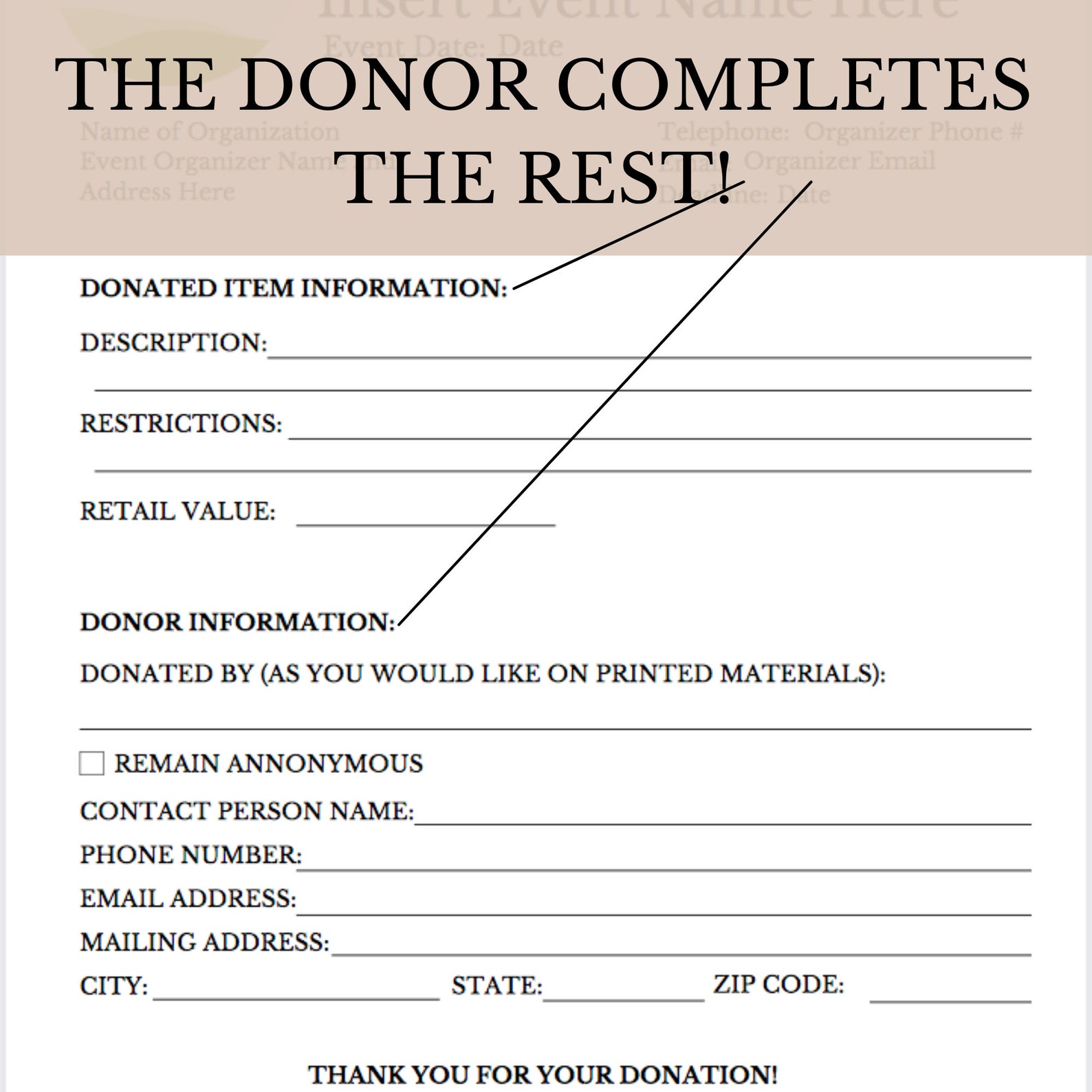 Printable / Downloadable Silent Auction Donation Request Form CANVA Printable / Downloadable Silent Auction Donation Request Form CANVA