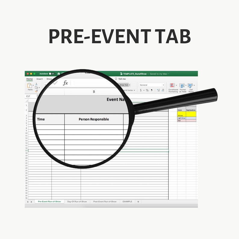 Run of Show Excel Template – Event Timeline, Show Flow, Fundraisers & Weddings image 5