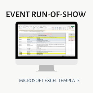 Run of Show Excel Template – Event Timeline, Show Flow, Fundraisers & Weddings