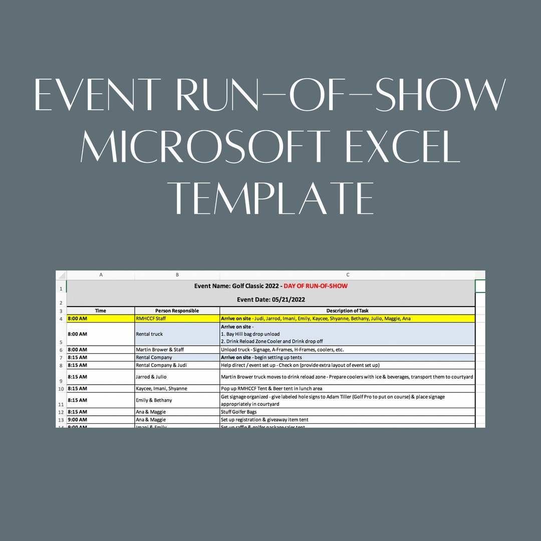 Runofshow / Show Flow / Event Timeline Microsoft Excel Template Use Runofshow / Show Flow / Event Timeline Microsoft Excel Template Use
