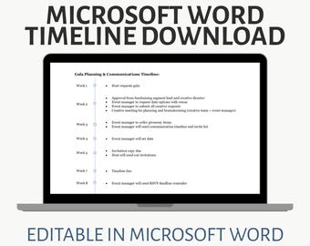 Plantilla editable de cronograma de planificación de gala y programación de comunicación de eventos (descarga en Microsoft Word)
