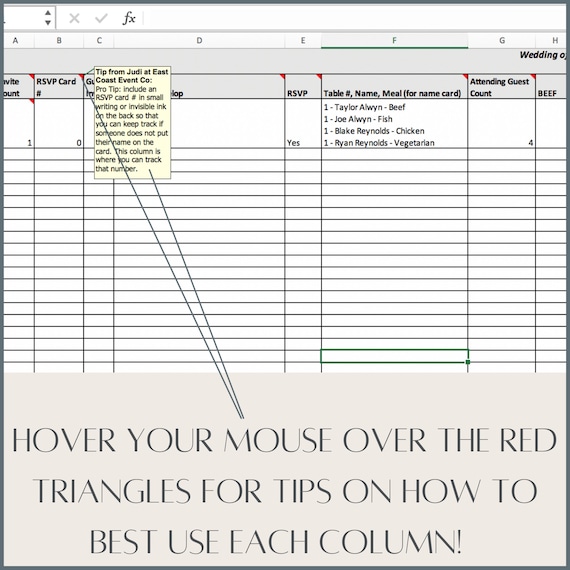 Excel registration template