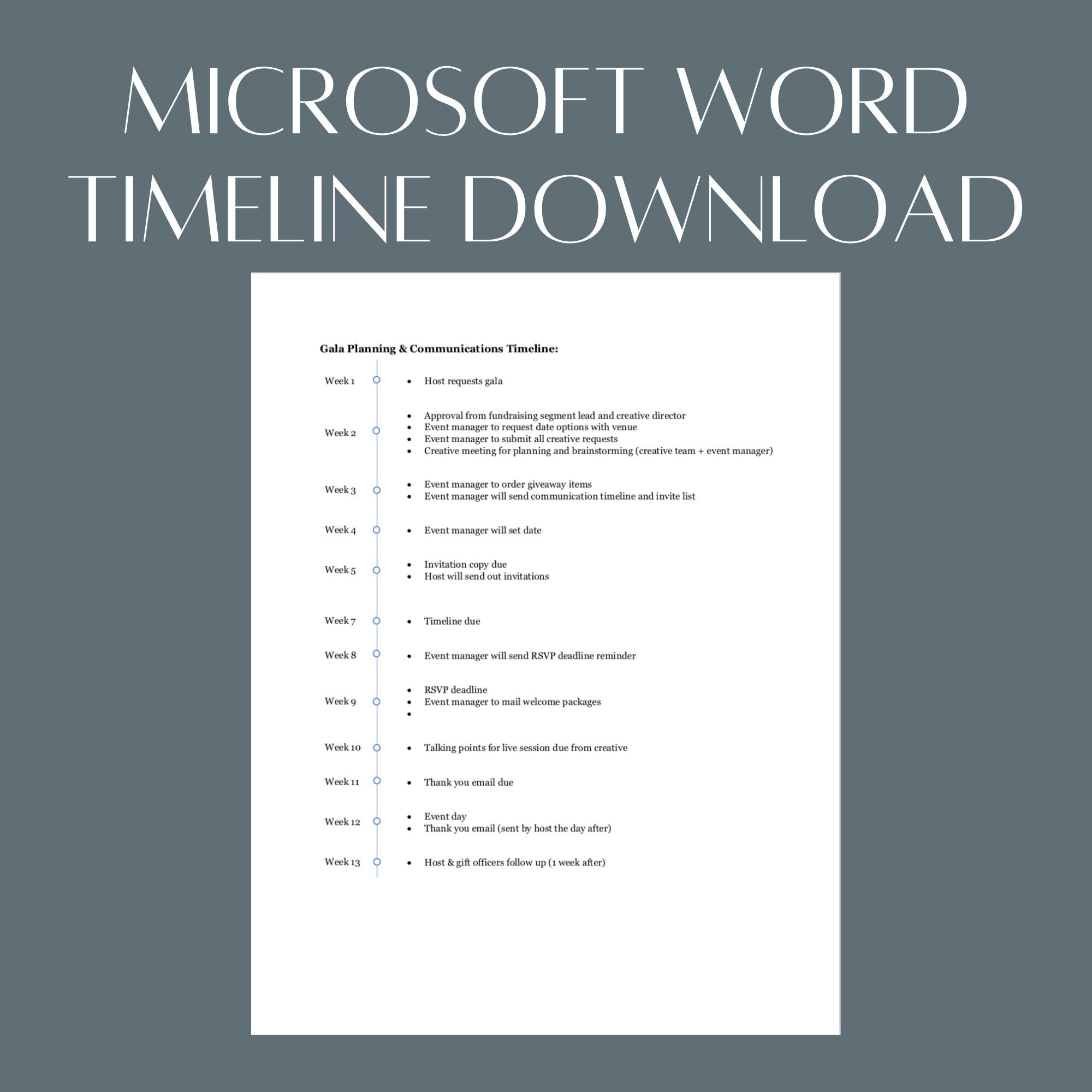 Microsoft Word Timeline Template 3 Page Version Create A Clean 