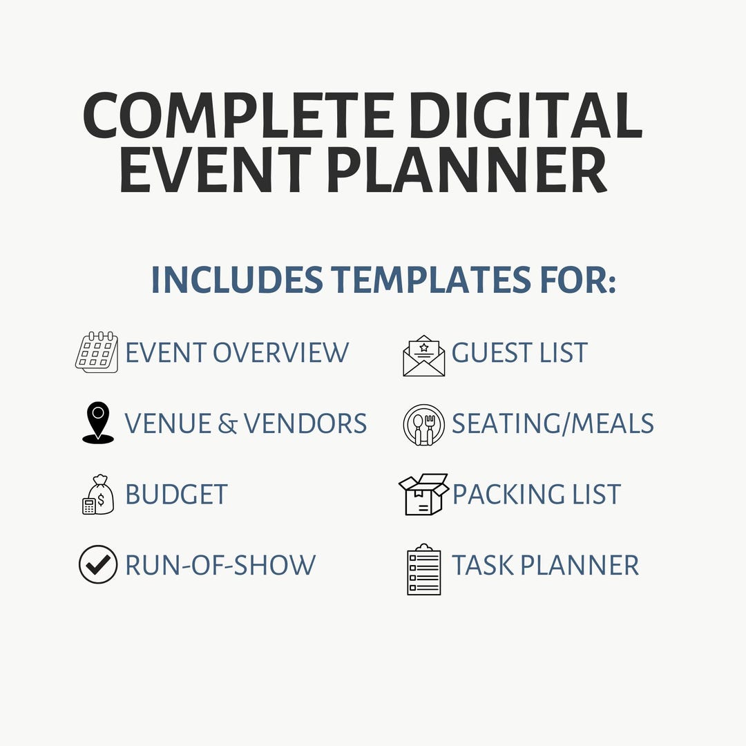 Ultimate Event Planner Excel Spreadsheet | All-in-one Event Planning ...
