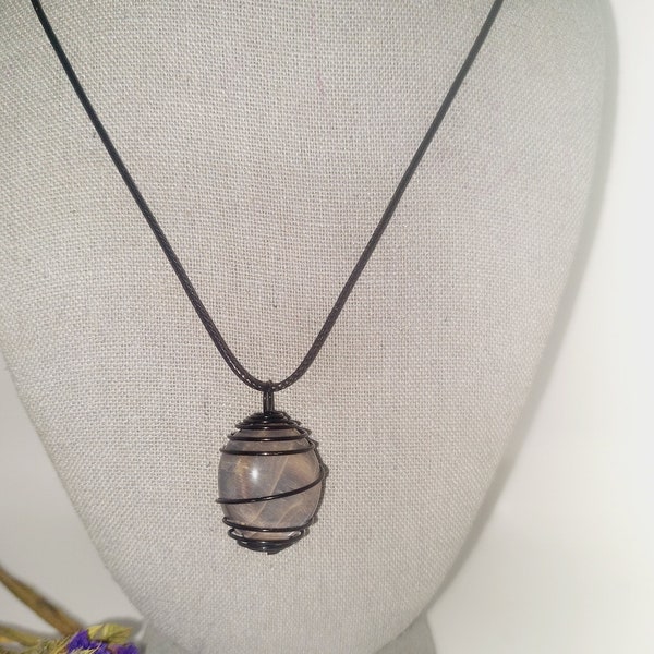 Black Moonstone Crystal Pendant Necklace - Stone of the Magic and the Energy of the Dark Moon!