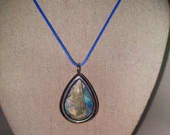 Trolleite, Aquamarine, Blue Amphibole Quartz, Dumortierite Quartz, Blue Apatite, Blue Kyanite Locket - Psychic Power Connection! Intuition!