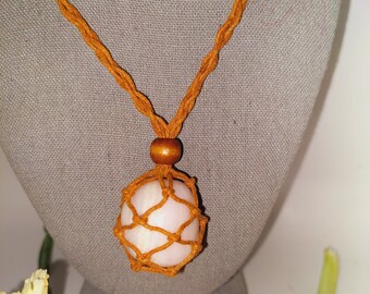 Pink Mangano Calcite Crystal Pendant Necklace - Love, Joy and Self Healing!
