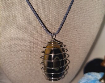 Blissful Blue Tiger's Eye - Hawk's Eye Crystal Pendant Necklace. So beautiful! Stone of Limitless Opportunities!