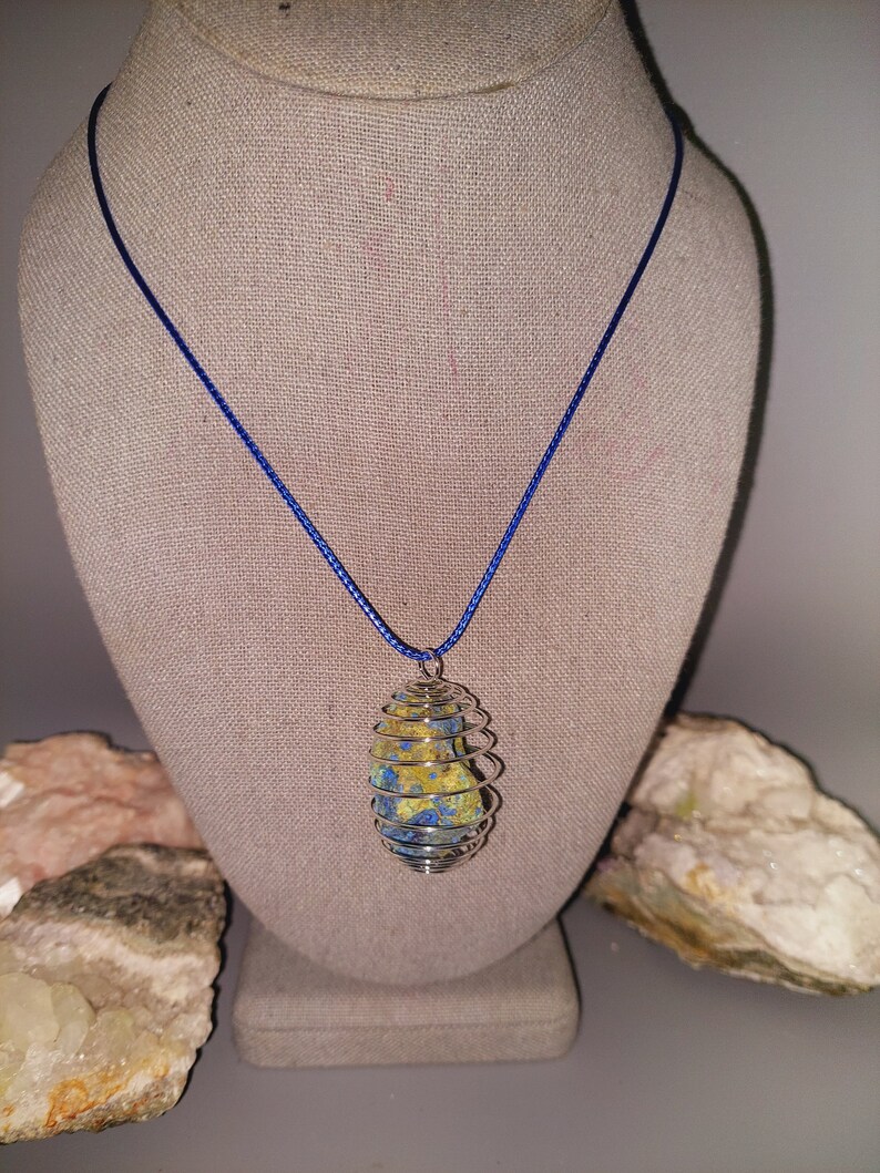 Shattuckite! Raw Shattuckite with Chrysocolla Necklace - Stone of Intuition, Mediumship, Telepathy and Psychic Abilities! higher knowledge! image 6