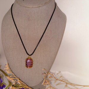 Tanzin Titanium Rainbow Aura Quartz Crystal Necklace