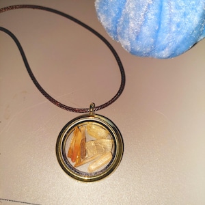 Golden Healer Quartz and Golden Yellow Apatite Crystal Locket Necklace. Golden Powerhouse!