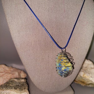 Shattuckite! Raw Shattuckite with Chrysocolla Necklace - Stone of Intuition, Mediumship, Telepathy and Psychic Abilities! higher knowledge! image 1