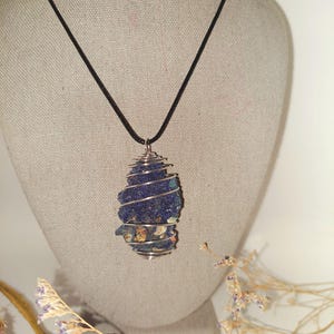 Beautiful Azul! Azurite Crystal Necklace - Natural Azurite! Stone of Heaven! Stone Of Wisdom And Truth!