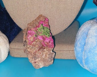 Pink Cobalto Calcite with Green Emerald Dioptase and Malachite Specimen - Aphrodite Stone! Cobaltoan Calcite/Cobaltocalcite Specimen. Beauty