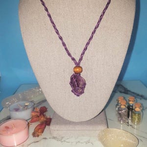 Amethyst Necklace - Stone For Overcoming Addiction! POWERFUL & Perfect For Psychic Activation And Abilities! Intuition! Spiritual Awareness!