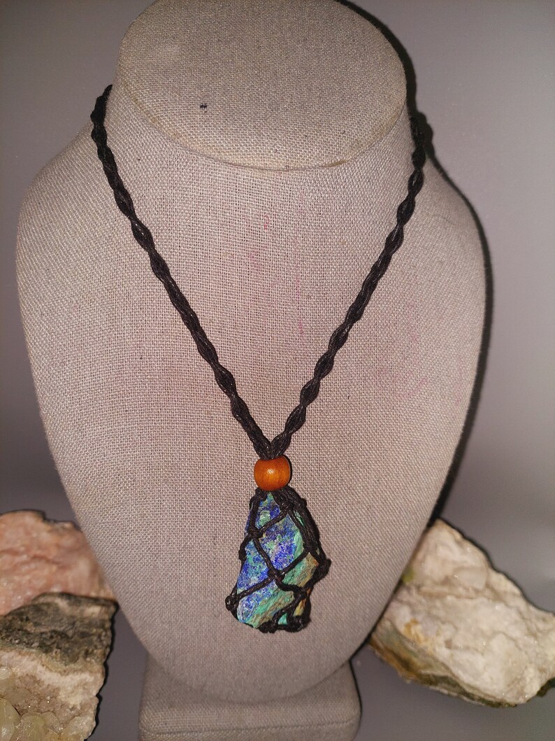 Shattuckite! Raw Shattuckite with Chrysocolla Necklace - Stone of Intuition, Mediumship, Telepathy and Psychic Abilities! higher knowledge! image 10