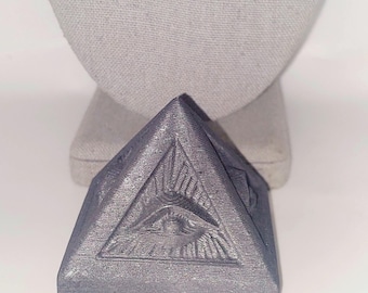 Shungite EYE Pyramid - Carved Pyramid Purifying! Absorbs Negative Energy! Great Support for Meditation & Spiritual Growth! EMF Protection!