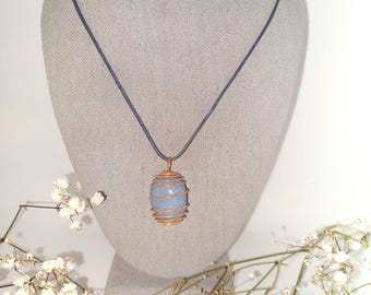 Angel Touch! Angelite Necklace - Angelic And Spiritual Guidance! High Vibration! High Frequency! Angelite Opens Up Miraculous Perception!