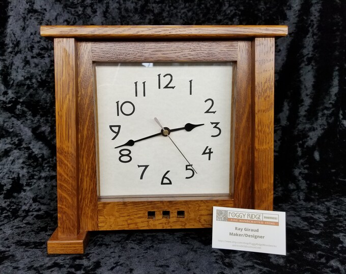 Missionstyle Arts & Crafts Mantel Clock Quartersawn Oak With Etsy