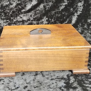 Handmade walnut jewelry box with lid and custom ebony handle Keepsake box watch box or remote storage box The perfect handmade gift