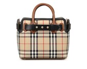 Burberry plaid one-shoulder handbag for women in black and brown fashion go-go bag