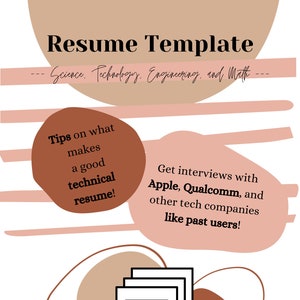 Resume Template for Science, Technology, Engineering, and Math (STEM) Applicants | Modern Resume | Professional Resume | Word Document