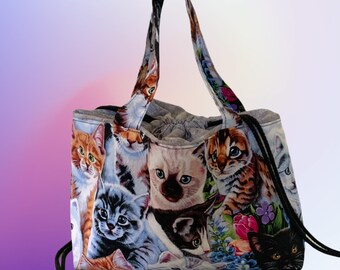 Purewide Goth Cat School Backpack,3PCs Set Laptop Backpack Pencil Bag Lunch Bag for Girls