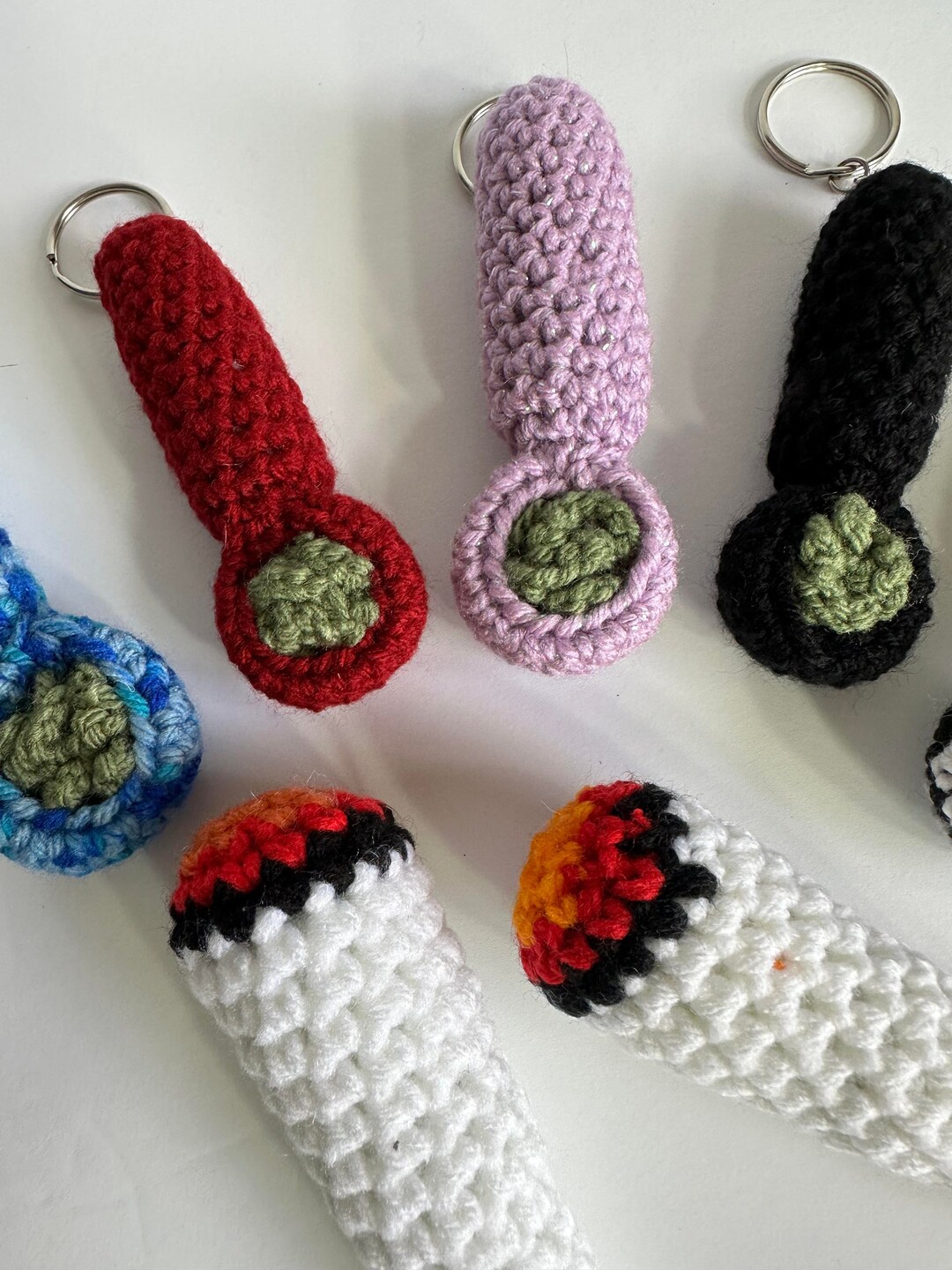 Pipe Keychain, Crochet Smoke Pipes, 420, Weed Pipe, Marijuana Pipe