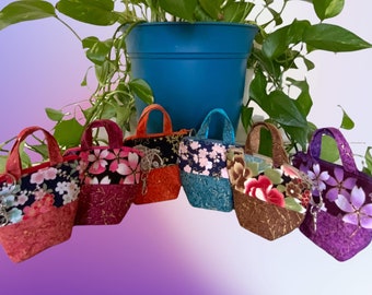 Mini Handbag Keychain: Floral Coin Purse, Airpod Case, Bag Charm