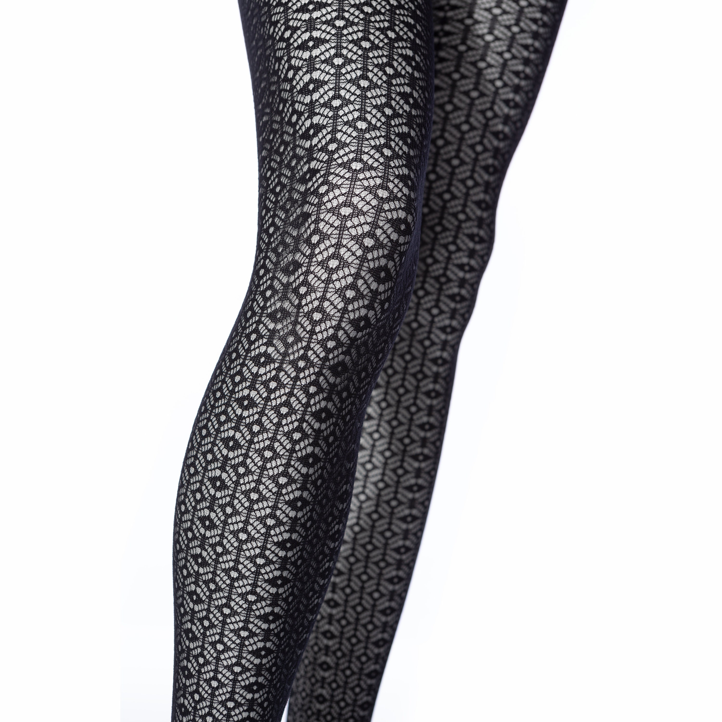 Monica Recycled Polyamide Diamond Fishnet Tights Black -  Canada