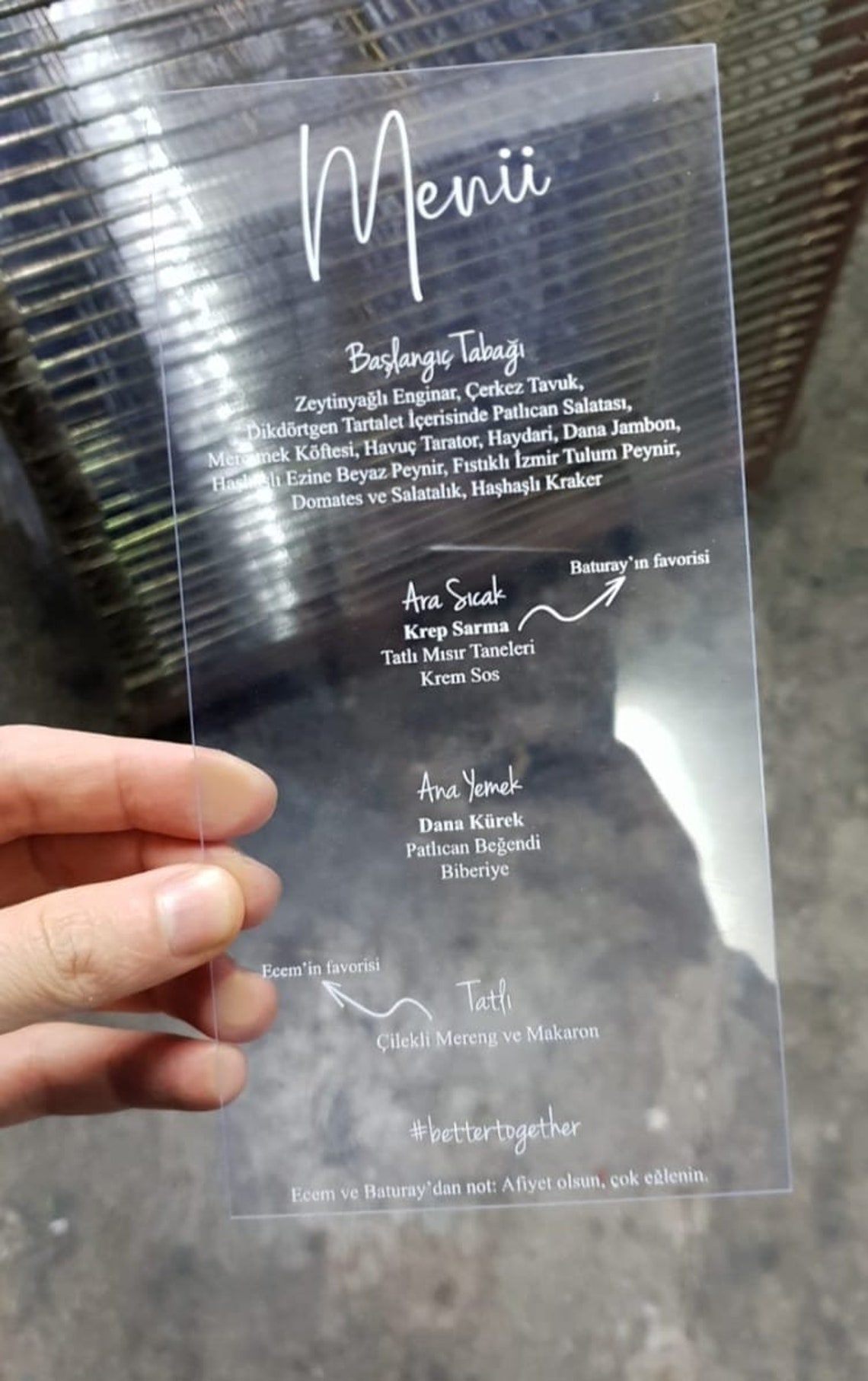 Luxury Wedding Menu Clear Acrylic Menu Transparant Menu Etsy