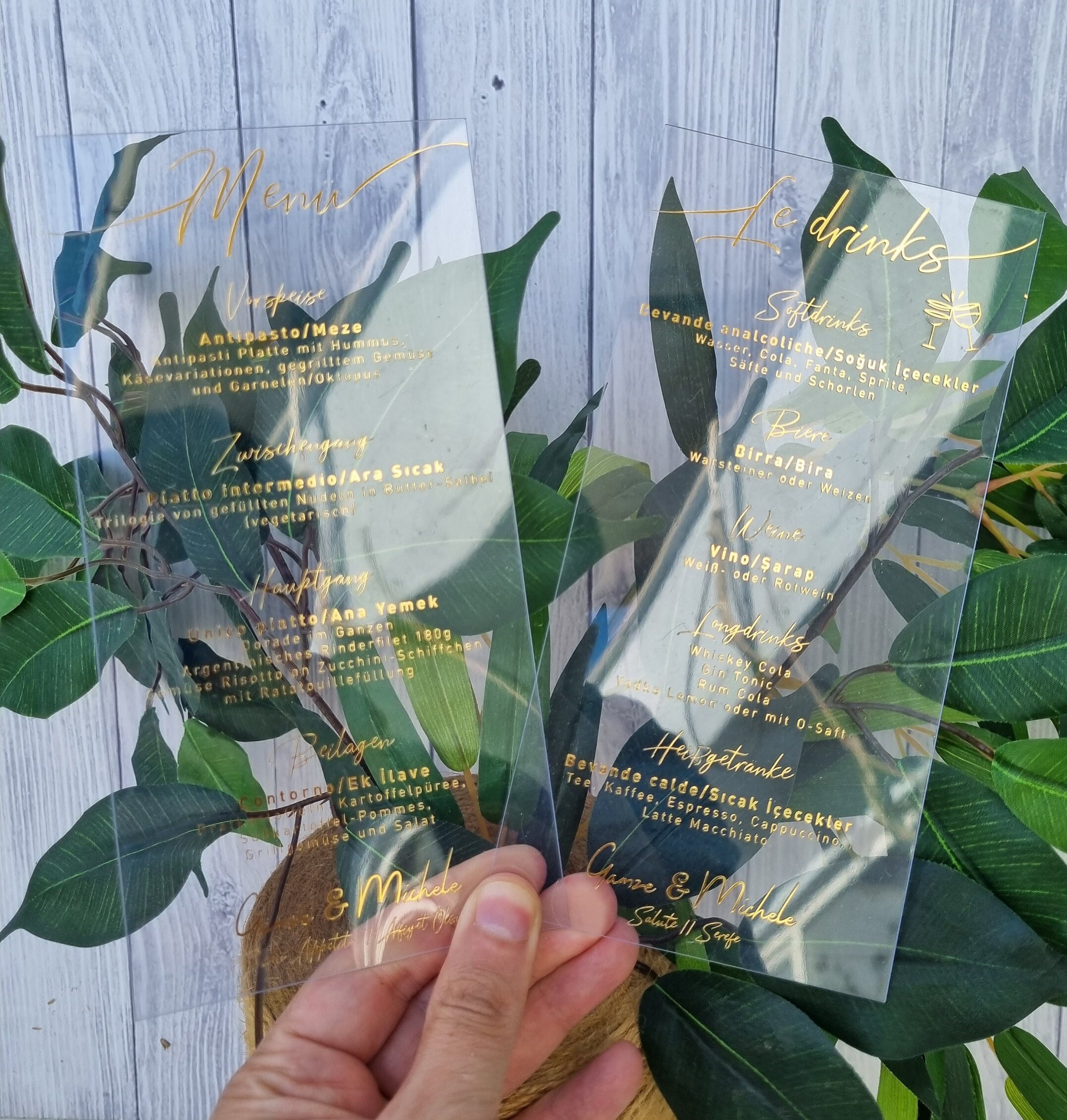 Luxury Wedding Menu Clear Acrylic Menu Transparant Menu Etsy