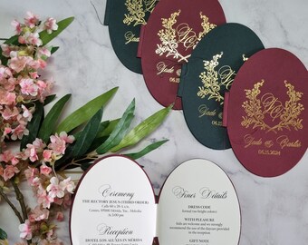 Invitación de boda de lujo hecha a mano, con esquina de costura, cubierta con estampado de aluminio, información de varias páginas, confirmación de asistencia y detalles más finos, invitación de boda