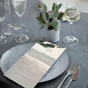 Srebrne grawerowane lustro akrylowe menu, menu weselne plexi, karta menu weselnego z akrylu, menu na stół weselny, dekoracje na imprezy, złoto