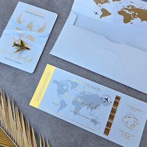 Invitation Mariage Passeport | Mariage Destination | Carte d'embarquement RSVP avec QR Code | Thème Voyage