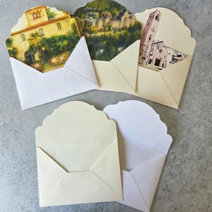 Unique Wedding Post Envelopes | Custom Venue Illustration Inside | Plain or Printed | Personalized Wedding Invitation Envelope Liner