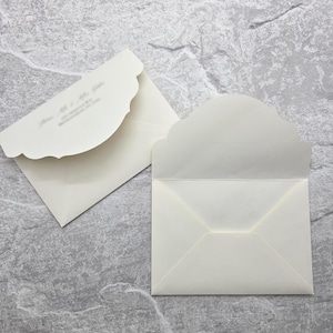 Acrylic Wedding Invitation Suite, Ivory Envelope with Pocket, Trifold, RSVP and Finer Details card + mailing envelopes