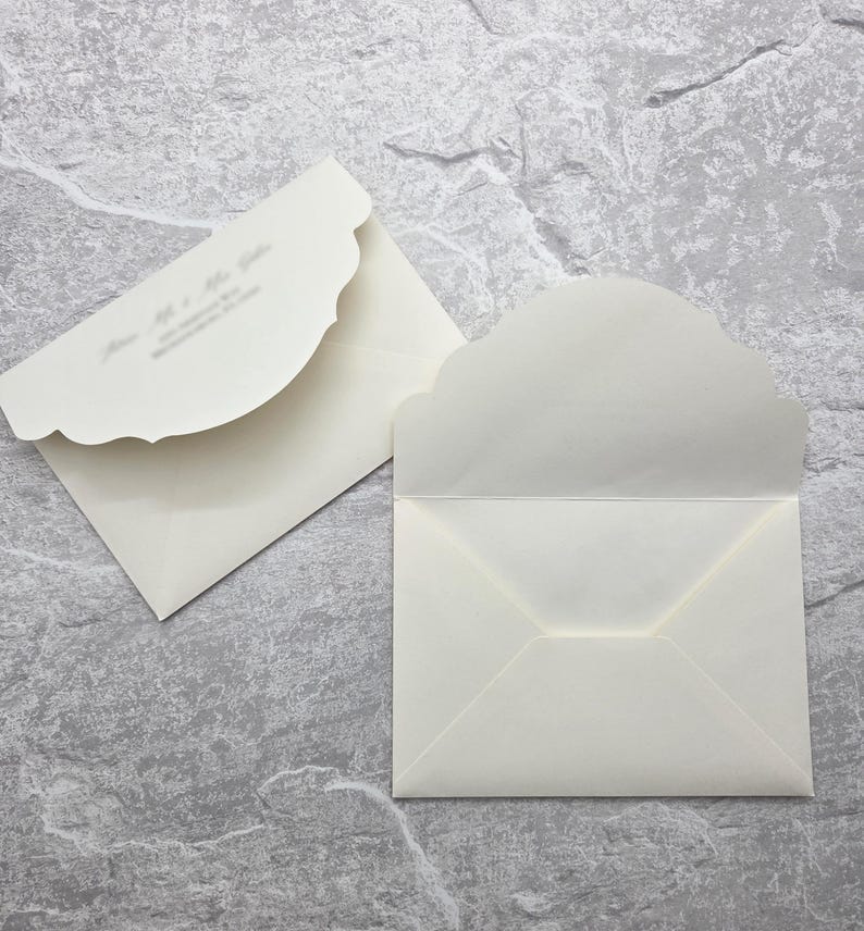 Acrylic Wedding Invitation Suite, Ivory Envelope with Pocket, Trifold, RSVP and Finer Details card + mailing envelopes