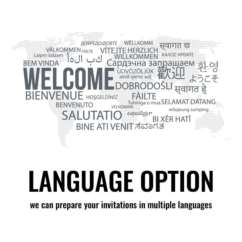 we prepare part of your invitation in different languages, english,french,german,arabic,russian,italian,turkish,dutch,norwegian,swedish... image 1