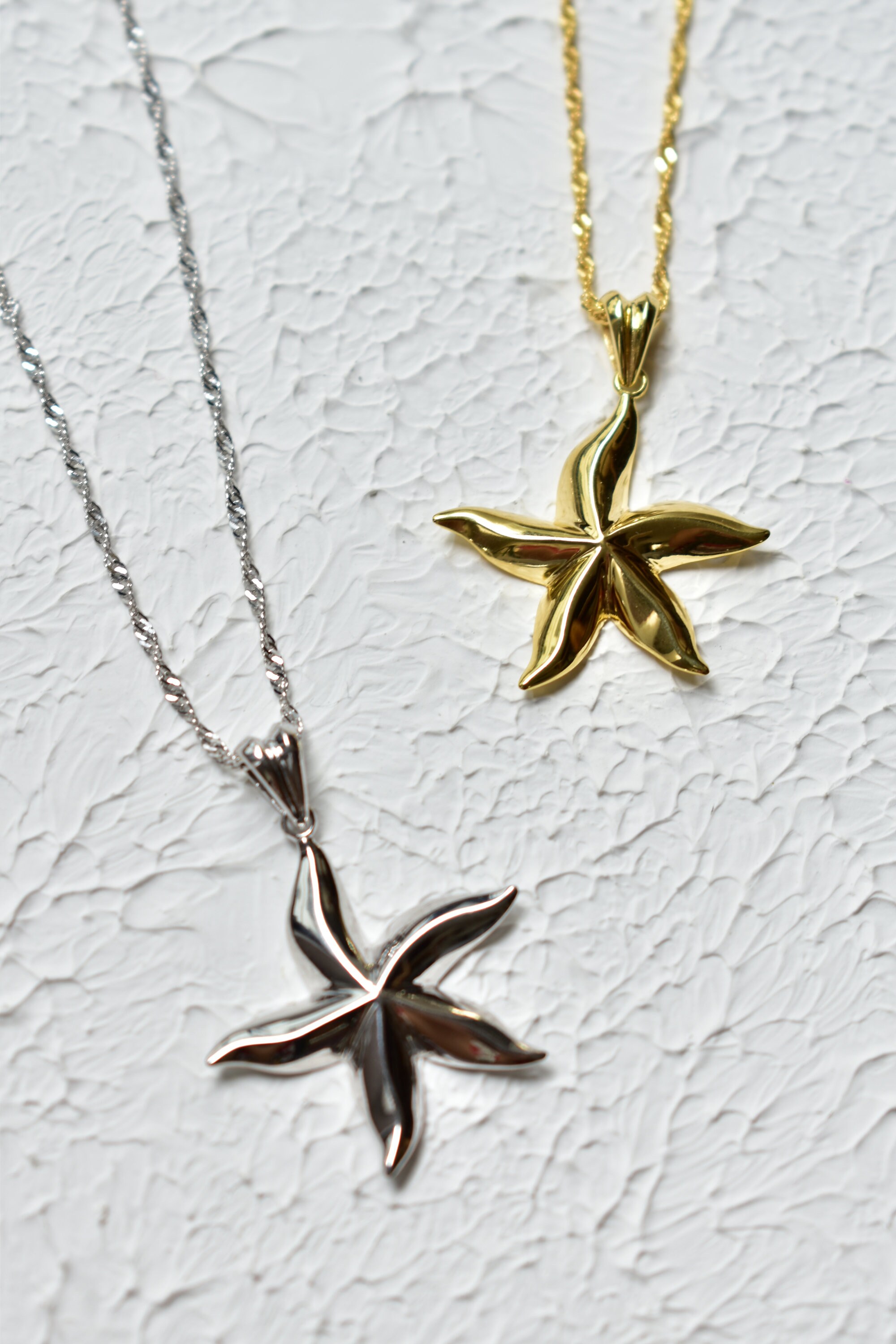 Starfish Pendant Necklace Sea Star Silver Necklace Summer Necklace for Beach Lover Necklace Gift ...