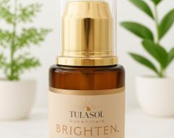 BRIGHTEN Glow Face Oil – Clean Vegan Beauty Turmeric Lemon Formula for Radiant Skin, Even Tone & Hydration | TULASOL Botanicals