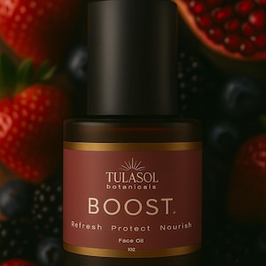 BOOST Gesichtsöl - Leichte, antioxidative Mischung aus Beeren für eine helle, hydratisierte und geschützte Haut | Organische, natürliche Zutaten | TULASOL