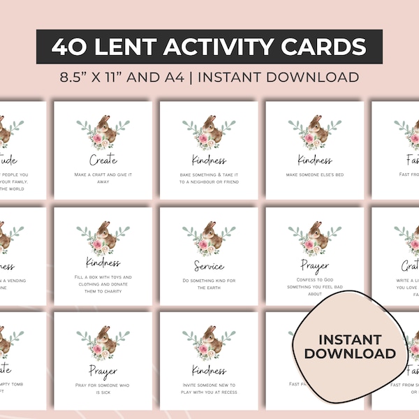 Lent Prayer Cards Kids - Etsy