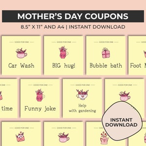 Libro coupon mamma, coupon dai bambini, idea regalo last minute per la mamma, festa della mamma stampabile o regalo di compleanno per la mamma, regalo coupon per lei